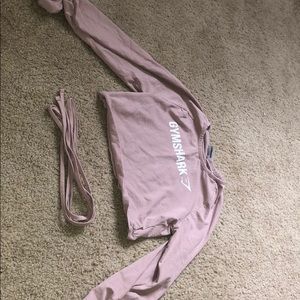 GYMSHARK LONGSLEEVE RIBBON CROP TOP